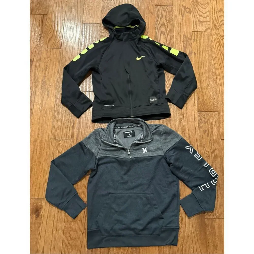 Nike and Hurley boys athletic pullover sweater bundle M